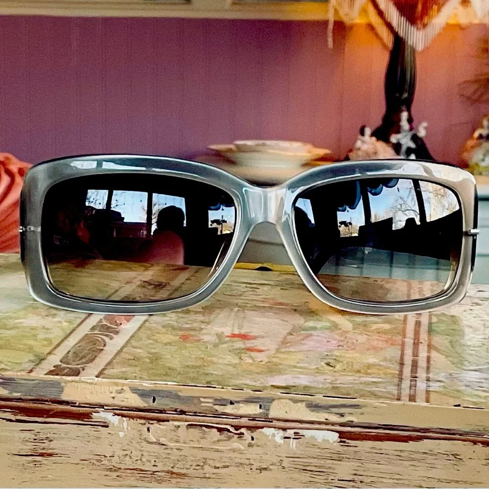 Karl Lagerfeld Silver Rectangular Sunglasses Retail$228 - Picture 4 of 11